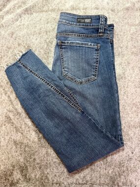 KUT from the Kloth Connie Ankle Skinny Jeans Medium Wash Frayed Hem - Size 6